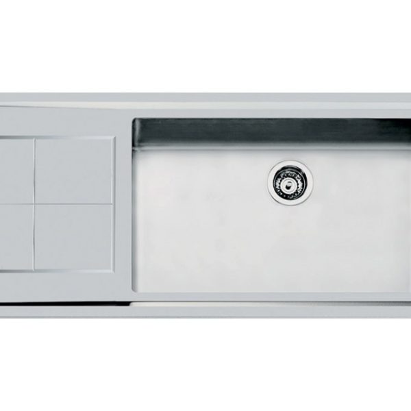 FOSTER Brushed Stainless Steel Flat Edge Sink with One Bowl