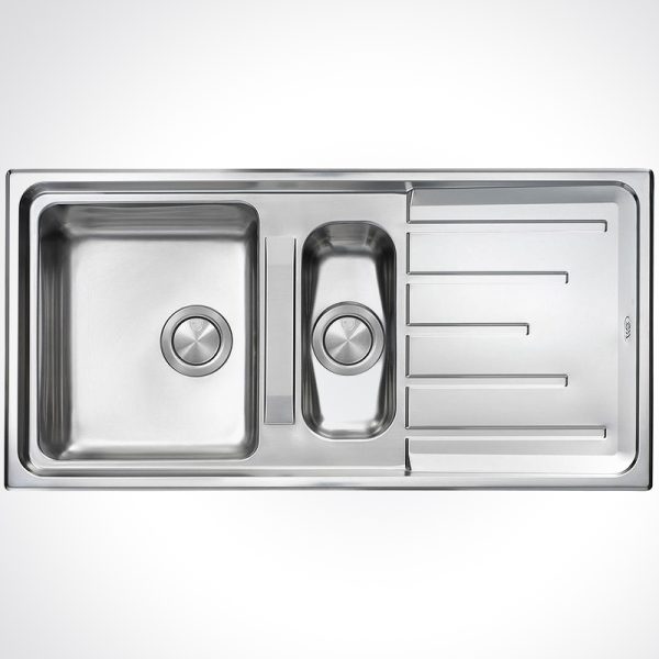 CM BRANDO One And One Half Bowl Sink Satin Finish F3 100 X 50 cm