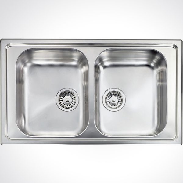 CM COMETA Double Bowl Sink Satin Finish F3 86 X 50 cm