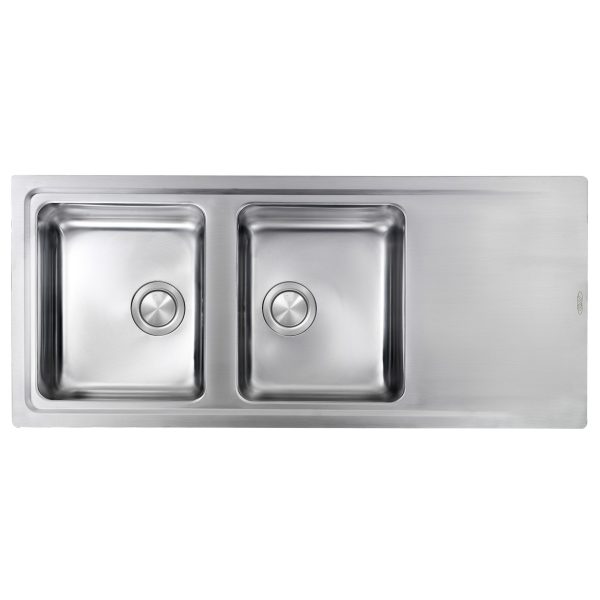 CM EVOLUZIONE 117 X 51 cm Double Bowl Stainless Steel Sink
