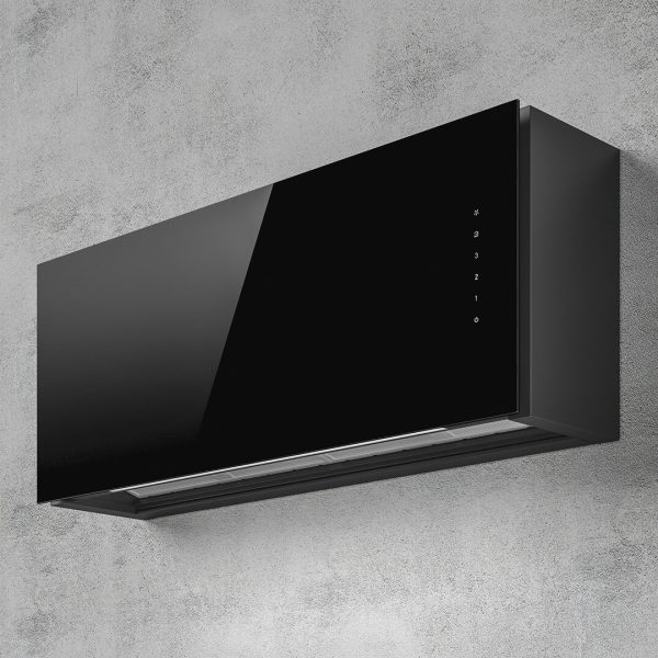 Elica Rules Black Glass Wall Mounted Hoods