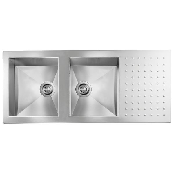 CM PUNTO QUADRO 116 X 50 cm Double Bowl Stainless Steel Sink