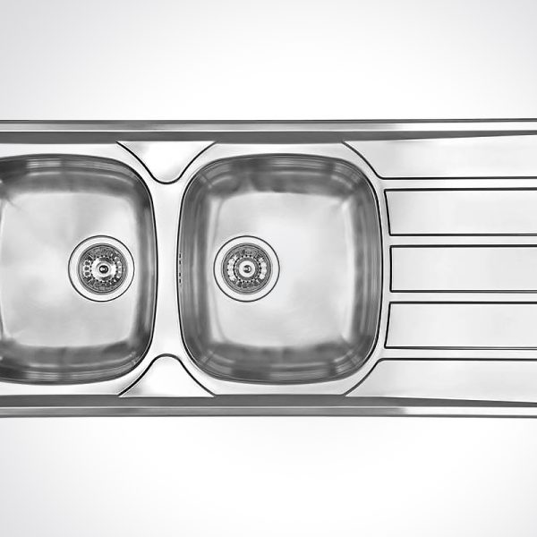 CM UNIVERSAL Double Bowl Stainless Steel Sink 116 X 50 cm