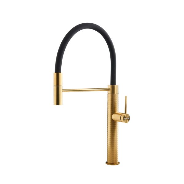 FOSTER 8424 859 Mixer Tap Skin Gold Single lever faucet with rotating barrel and flexible head