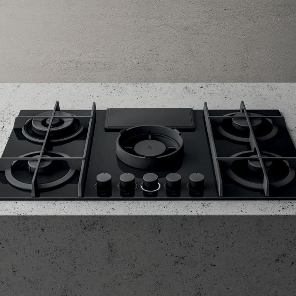 Elica Nikolatesla Flame Black Built-in Gas Hob 88cm