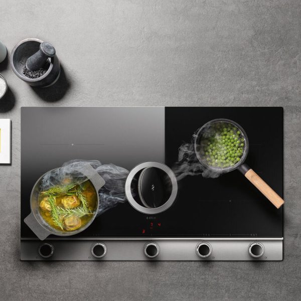 Elica Nikolatesla Unplugged Hood And Cooktop, 90cm – Black And Stainless Steel