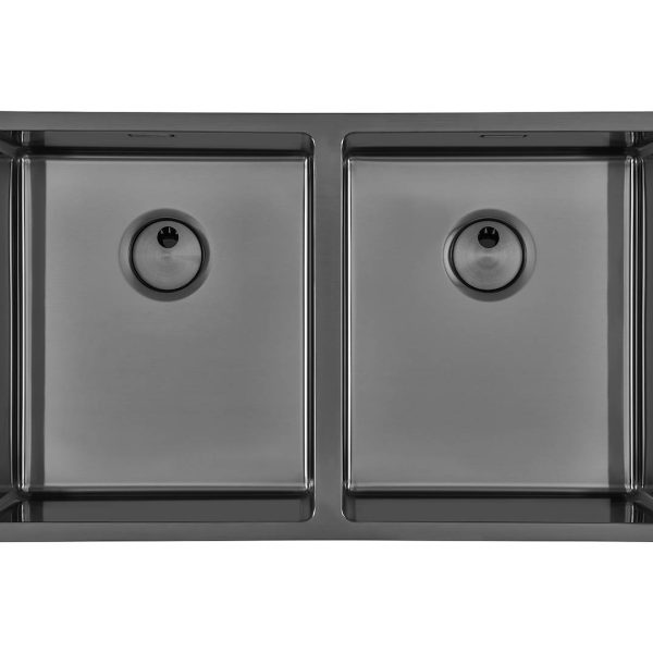 FOSTER 4455 846 Skin Double Gun Metal Undermount Sink with Two Bowl