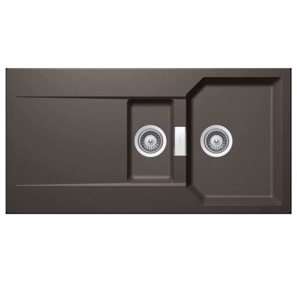 Schock Manhattan D150L Inca Dark Brown - 1.5 Bowl Granite Sink