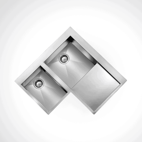 CM FILO QUADRA MIX Double Bowl Sink Satin Finish F3 83 X 83 cm