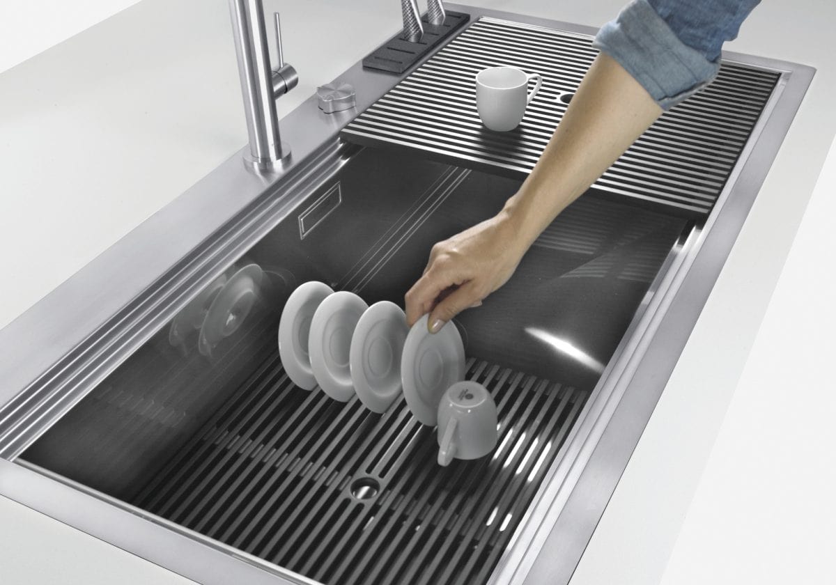 FOSTER 1017 055 Brushed Stainless Steel Flush and Top Mount Sink with One Bowl - Image 2