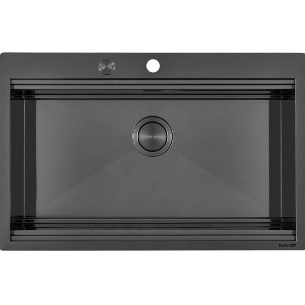 FOSTER 1034 056 Stainless Steel Gun Metal Flush and Top Mount Sink with One Bowl
