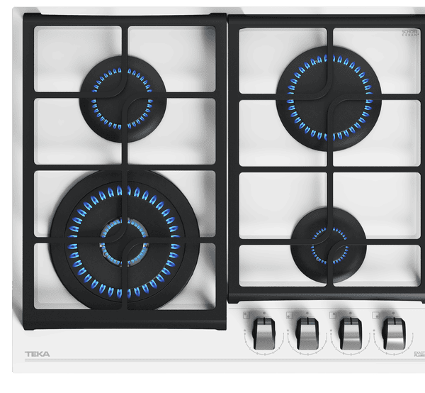 TEKA MAESTRO GZC 64320 WH Gas on Glass Hob with ExactFlame function in 60 cm