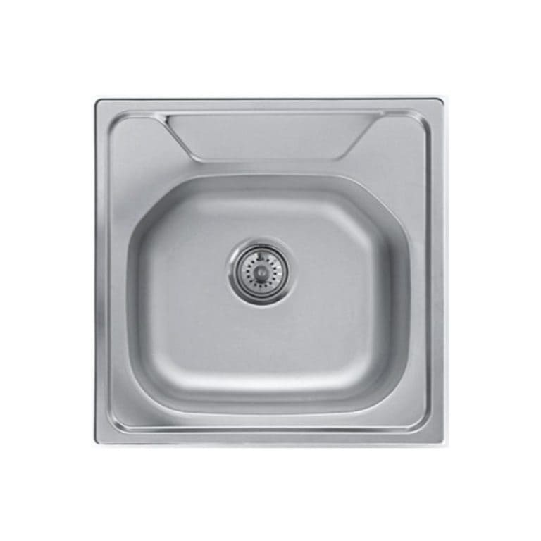 Stainless steel kitchen sink, undermount single bowl with drain, modern and durable design for kitchen renovation and remodeling.
