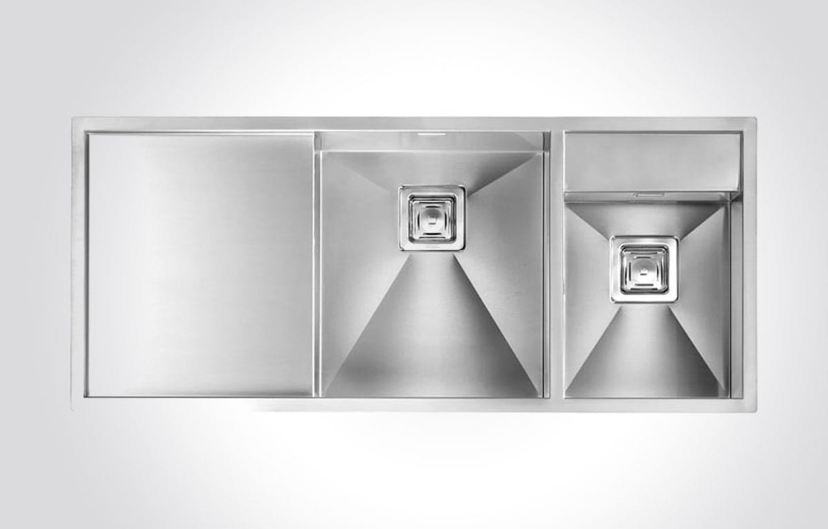 CM ARIEL 116 x 50 cm Satin Stainless Steel Sink - Image 1