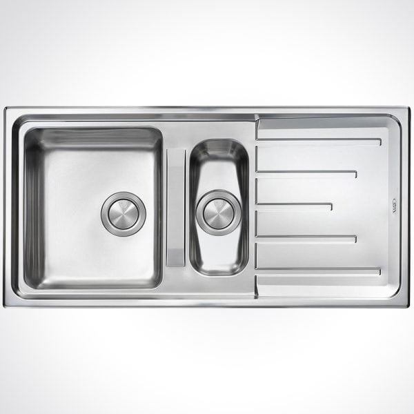 CM BRANDO One And One Half Bowl Sink Satin Finish F3 100 X 50 cm
