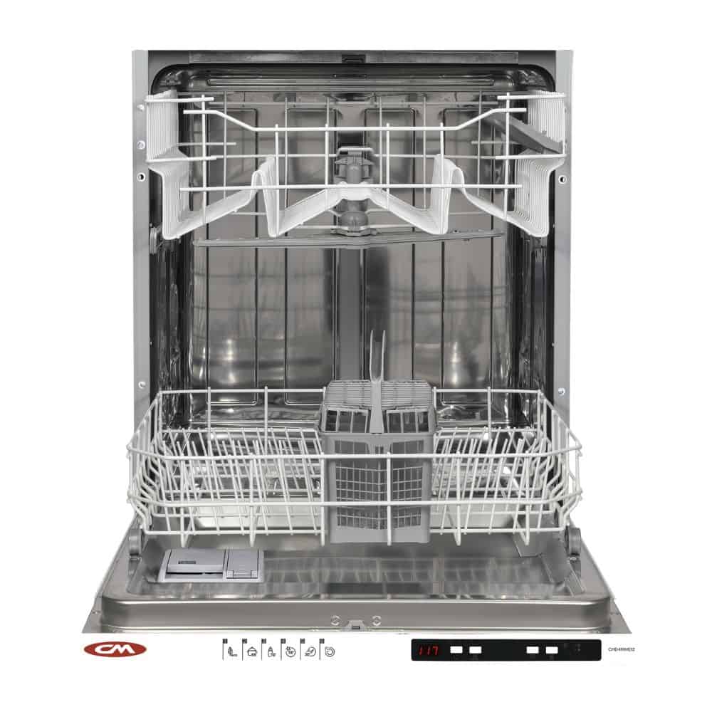 Cleansing dishwasher with stainless steel interior, adjustable racks, and modern digital controls designed for efficient kitchen cleaning solutions.