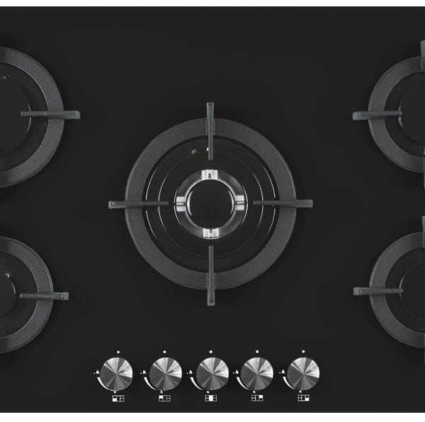 CM CRYSTAL 90 Glass On Hob Black 90cm