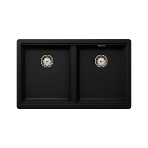 Elite CS7845 Double Bowl Black Undermount 78x45cm Granite Sink