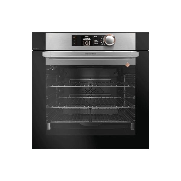 High-end built-in kitchen oven with stainless steel finish, digital controls, and multiple cooking functions for modern kitchen appliance needs.