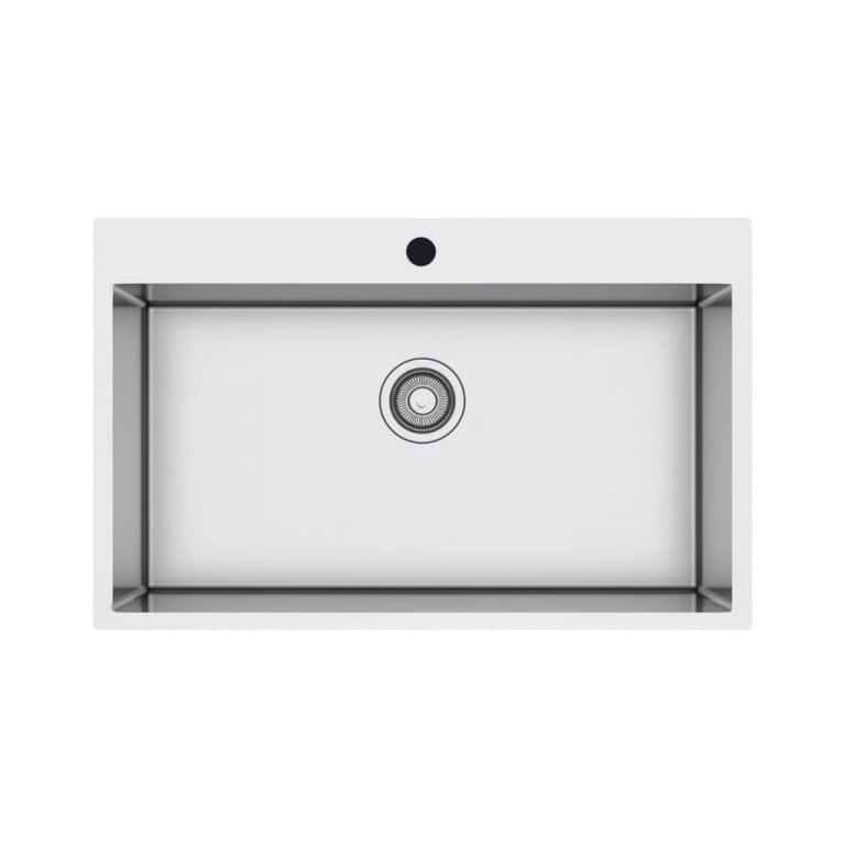 Stainless steel kitchen sink with modern design, integrated drain and sleek finish for contemporary kitchens.