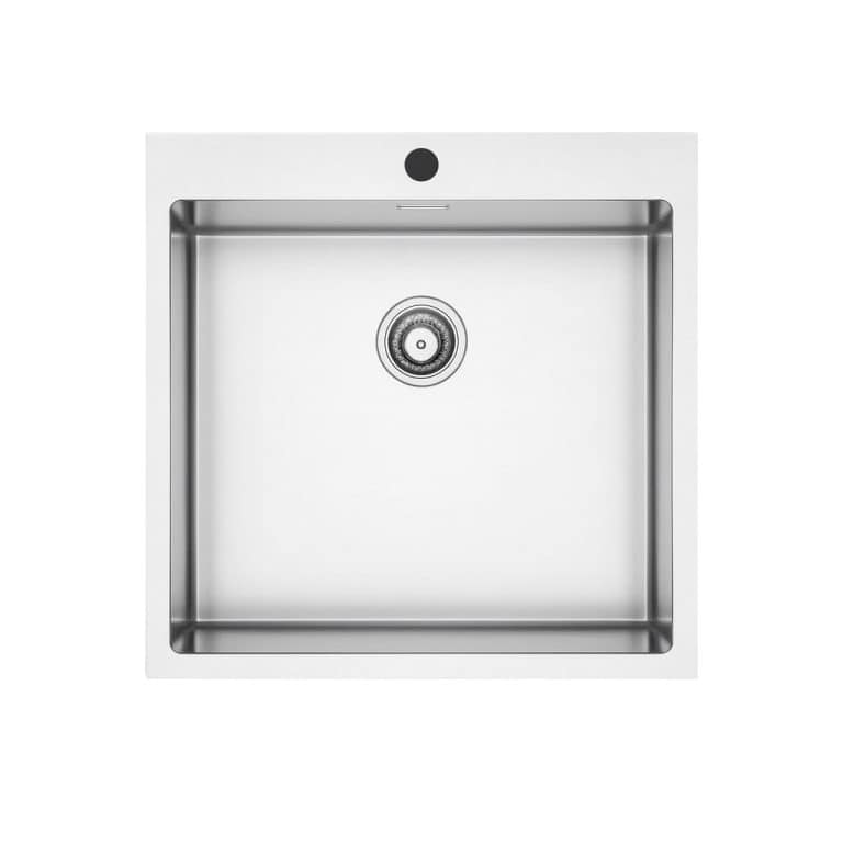 Stainless steel under-mount kitchen sink, modern design with clean lines, perfect for contemporary kitchen remodeling and high-end appliances.