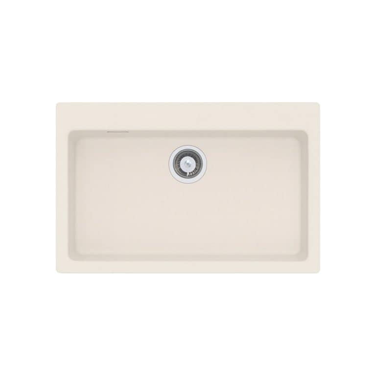 Stainless steel kitchen sink with single basin, modern design, durable and easy to clean for kitchen remodeling.