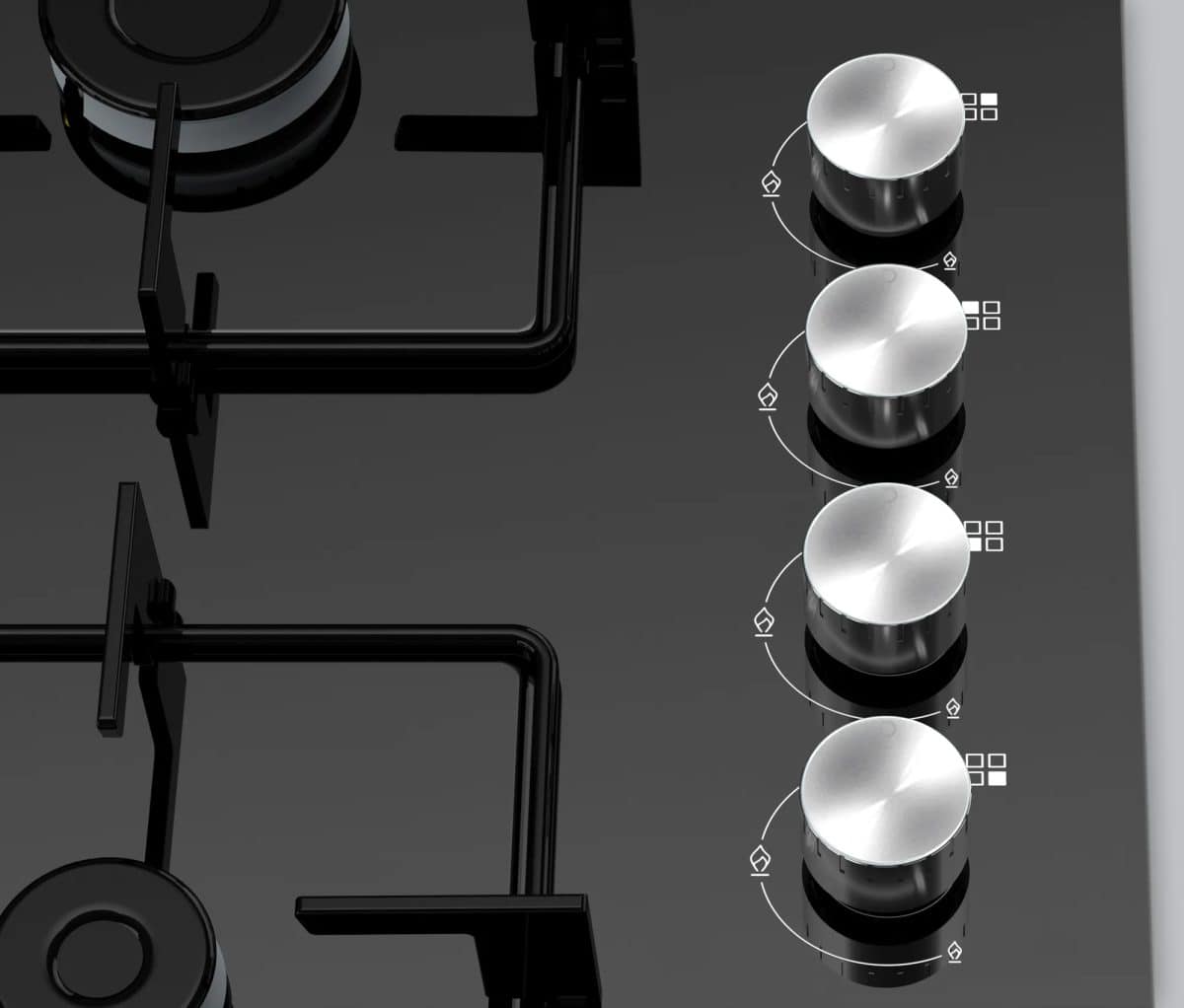 Siemens Gas Hob 60cm Tempered Glass Black - Image 5