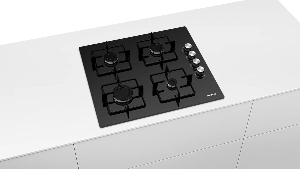 Siemens Gas Hob 60cm Tempered Glass Black - Image 2