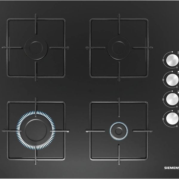 Siemens Gas Hob 60cm Tempered Glass Black
