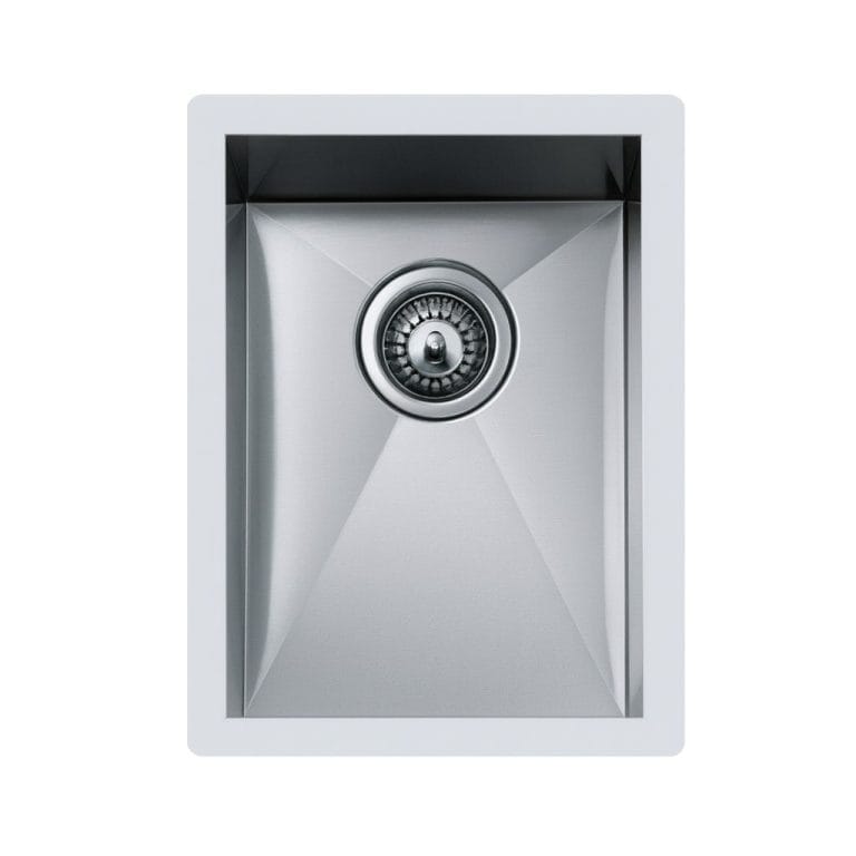 Stainless steel kitchen sink with modern design, single basin, and durable construction for kitchen remodeling and appliance upgrades.