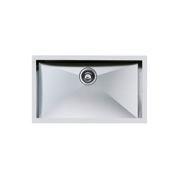 Stainless steel kitchen sink with modern design, single basin and durable construction, ideal for contemporary kitchen renovations and daily meal preparations.