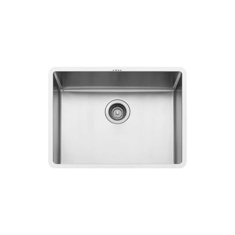 Stainless steel kitchen sink with undermount installation, modern design, durable material, ideal for contemporary kitchens, easy to clean, and resistant to stains and corrosion.