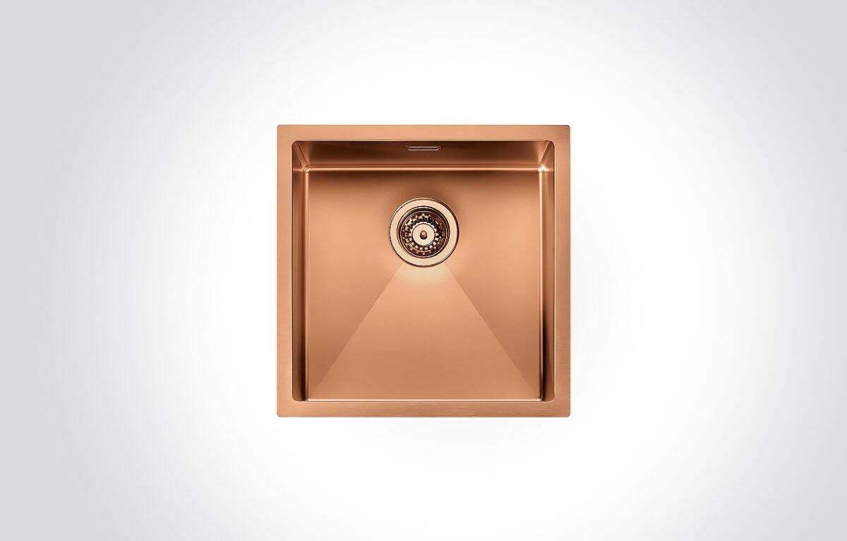 CM ELITE HM4544C Single Bowl Copper 450 X 440 cm Stainless Steel Sink - Image 1