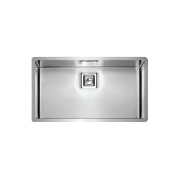 Stainless steel kitchen sink with modern design, single basin, and durable finish for kitchen remodeling and renovation projects. Perfect for contemporary kitchen setups.