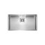 Stainless steel kitchen sink with modern design, single basin, and durable finish for kitchen remodeling and renovation projects. Perfect for contemporary kitchen setups.