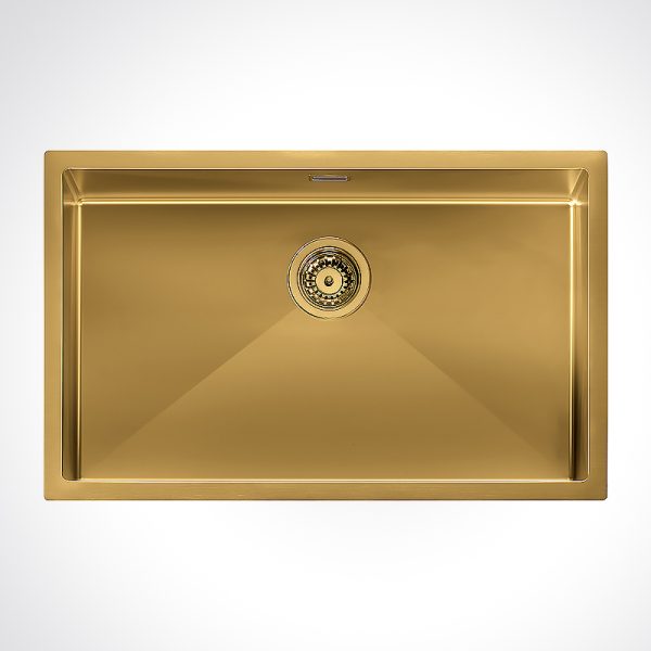 CM ELITE HM7744G Single Bowl Gold Stainless Steel Sink 77x44cm
