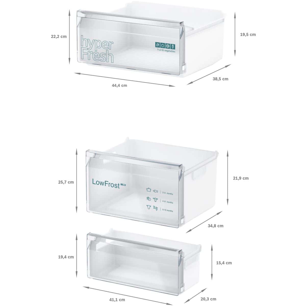 Siemens 274L Built-in Fridge-Freezer with Freezer at Bottom Sliding Hinge - Image 7