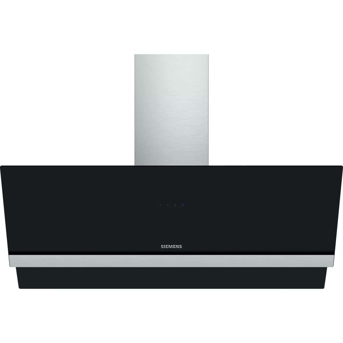 Siemens Wall-mounted Chimney Hood Clear Glass Black 90cm - Image 1