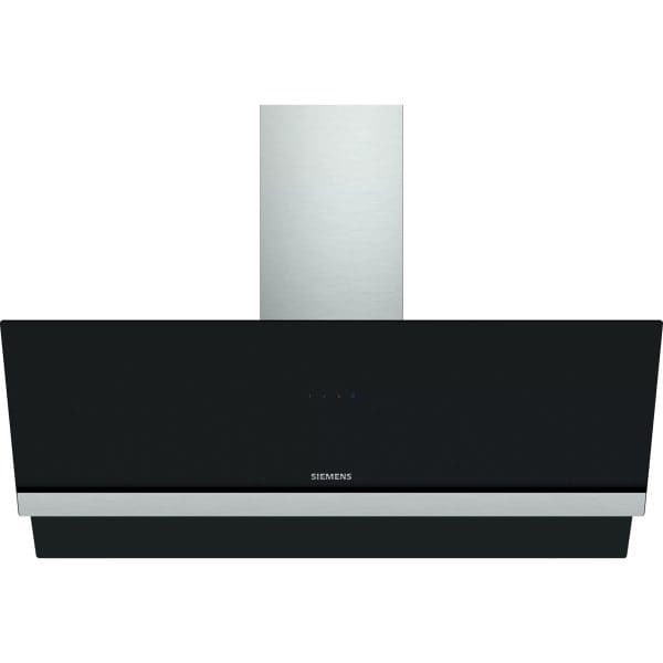 Siemens Wall-mounted Chimney Hood Clear Glass Black 90cm