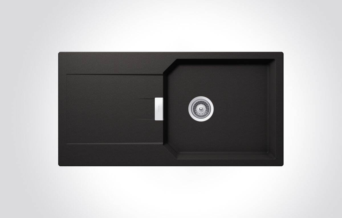 Schock MANHATTAN D100L Single Bowl Black Granite Sink 100x51cm - Image 1
