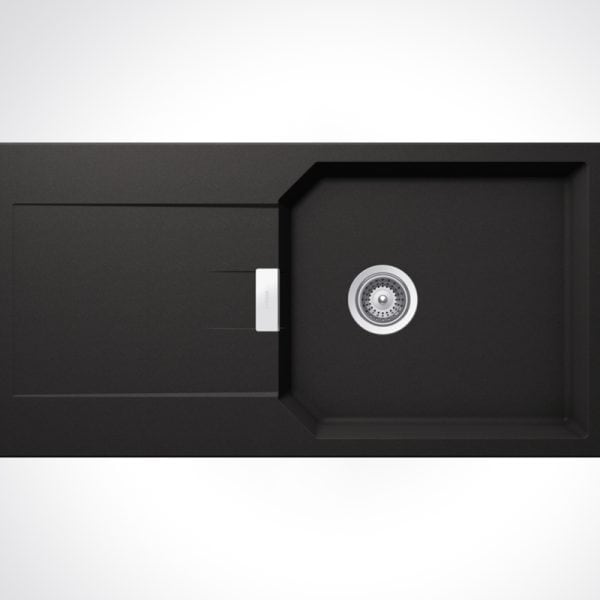 Schock MANHATTAN D100L Single Bowl Black Granite Sink 100x51cm