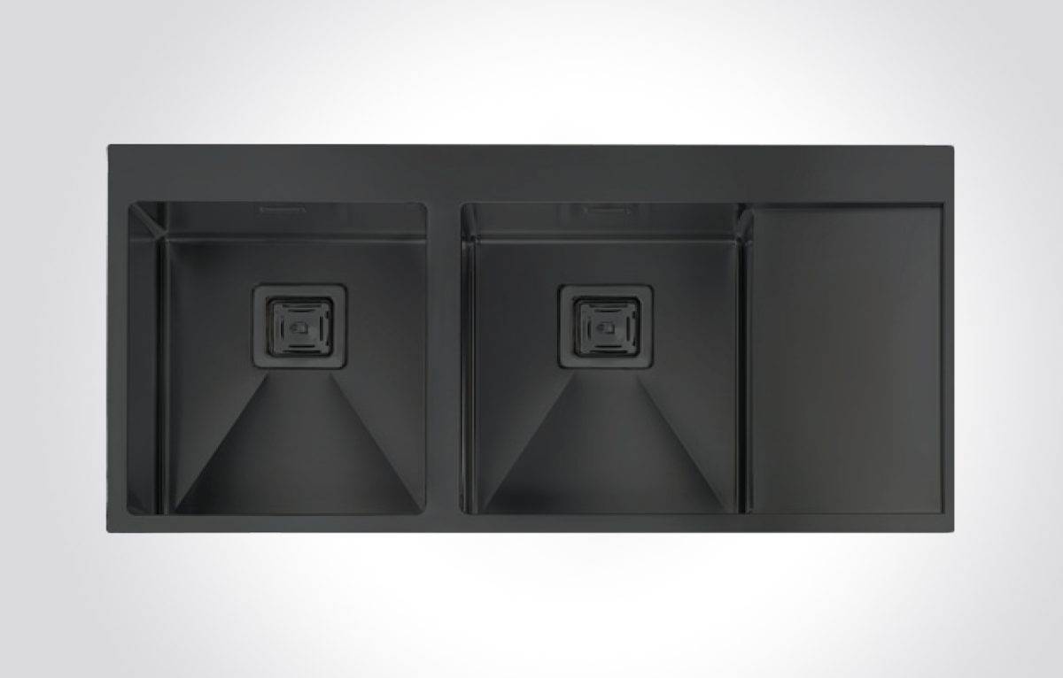 Elite MK1250ANB Double Bowl Black 116 x 50 cm Stainless Steel Sink - Image 1