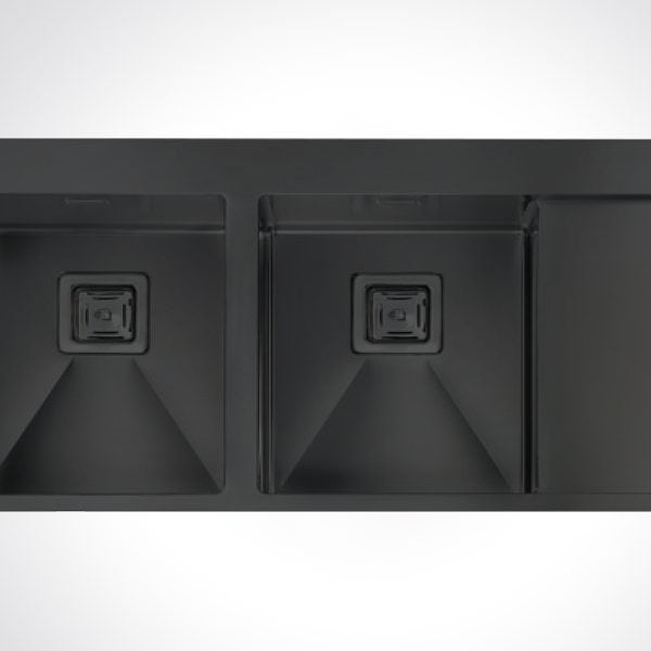 Elite MK1250ANB Double Bowl Black 116 x 50 cm Stainless Steel Sink