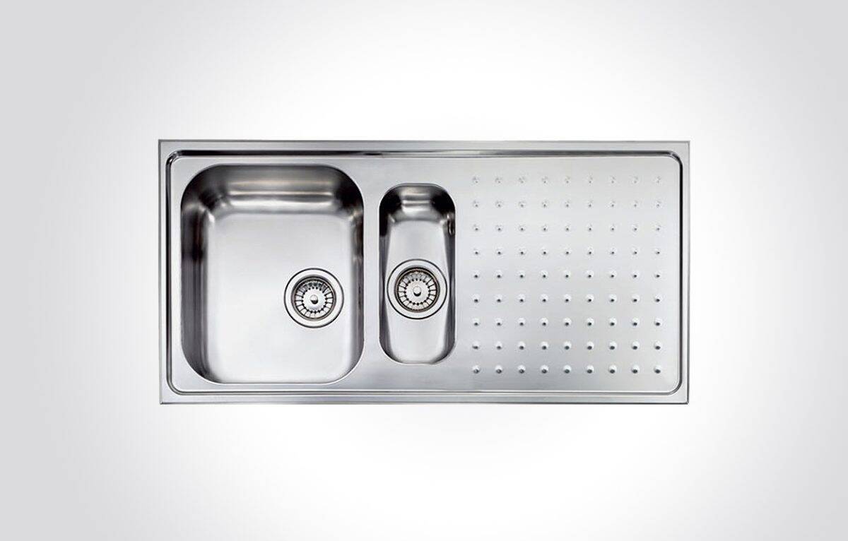 CM PUNTO PLUS One And One Half Bowl Sink Stainless Steel 100 X 50 cm - Image 1