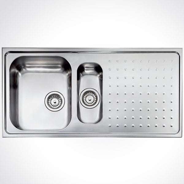 CM PUNTO PLUS One And One Half Bowl Sink Stainless Steel 100 X 50 cm
