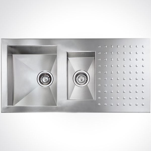 CM PUNTO QUADRO One And One Half Bowl Sink Satin Finish F3 100 X 50 cm