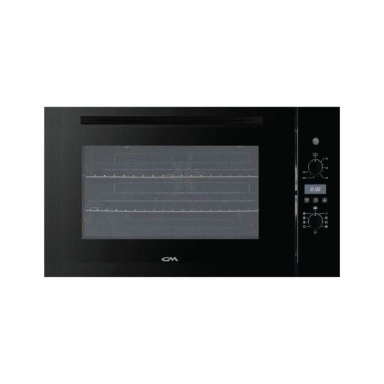 High-quality black countertop oven with digital controls, multiple cooking modes, and a large glass window for easy monitoring of food. Suitable for home baking and roasting.