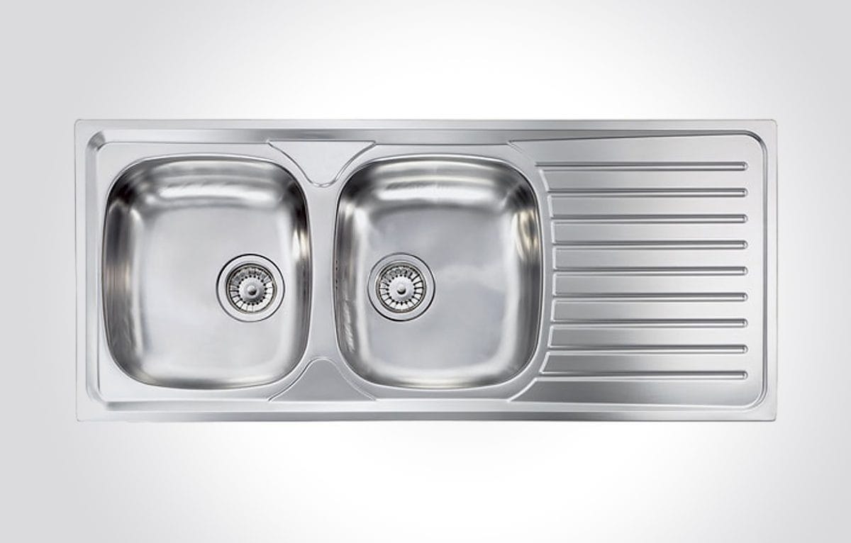 CM SIROS 010447 Double Bowl Stainless Steel Sink 116 X 50 cm - Image 1