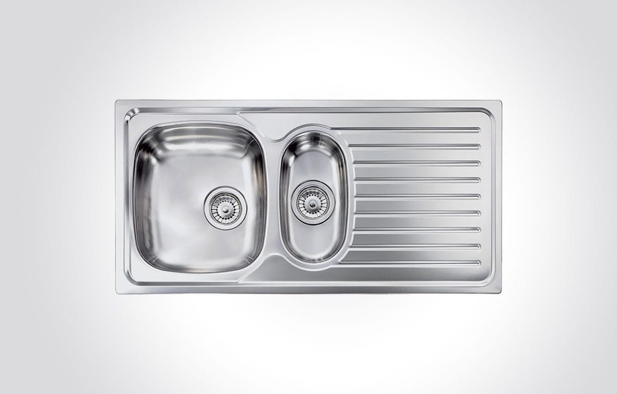 CM SIROS One And One Half Bowl Sink Satin Finish 100x50cm - Image 1