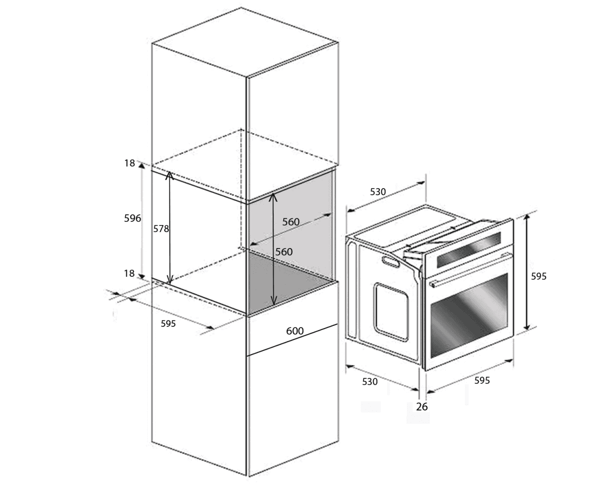 CM SOUND 60 BLK Built-In Multifunction Electric Oven 60cm - Image 2